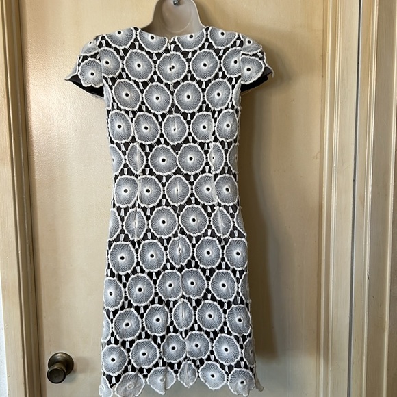 Suzi Chin for Maggie Boutique cream lace over brown long dress size 2P - Picture 6 of 11